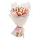 Букет из 35 тюльпанов желто-красных