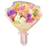 Букет из 9 разноцветных эустом