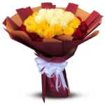 Композиция из 51 розы светлый микс